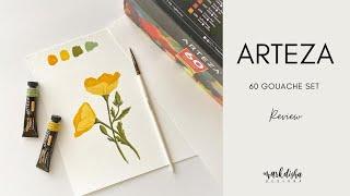 Arteza Gouache Review - Floral Painting Process
