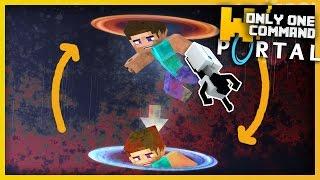 Minecraft - ULTIMATE PORTAL GUN with Only Two Commands (w/ momentum!)