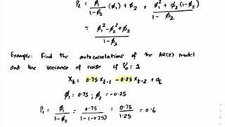 Autorcorrelations of AR (2) Model