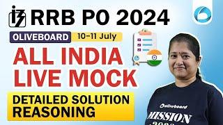 Oliveboard 10-11 July RRB PO Live Mock Test With Solutions | RRB PO 2024 Reasoning Live Mock Test