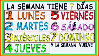 DÍAS DE LA SEMANA PARA NIÑOS, DAYS OF THE WEEK IN SPANISH FOR KIDS