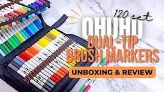 Ohuhu 120 Dual-Tip Brush Markers || Unboxing & Review