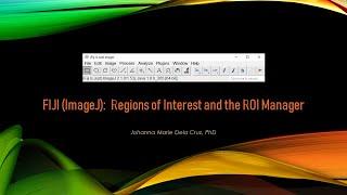 FIJI (ImageJ): Regions of Interest and the ROI Manager