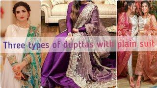 Plain Suit With Heavy Duppta|Plain Dress Design With Embroidery Dupatta |Styling With Us