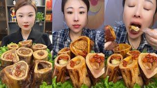 Mukbang bone marrow asmr- 牛骨髓 - 쇠고기 골수 - 牛骨髄 - thánh ăn tủy xương #1425 Jin Jin Official