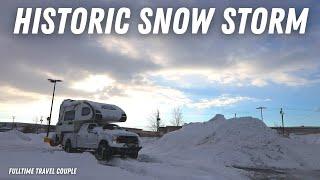 STUCK IN A SNOW STORM | LAKE EFFECT BUFFALO WINTER STORM 2022 | FULL-TIME TRUCK CAMPER LIVING