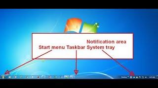 INFORMATION ABOUT TASKBAR | START MENU | QUICK LAUNCH BAR | NOTIFICATION AREA