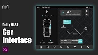 Daily UI 34 | Car Interface | Dark Mode | Neon Effect | Vehicle UI | Adobe XD | Prototype