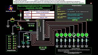 12 movimentos sequenciais de LEDs Baixe as 20 animações Microprocessador PIC
