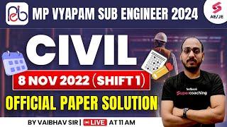 MP Sub Engineer Vacancy 2024 | MP Sub Engineer Previous Year Question Paper Civil By Vaibhav Sir