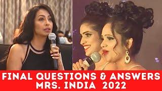 Mrs. India 2022 | Final Questions and Answers (Complete Playlist in description box)