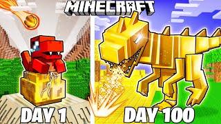I Survived 100 Days as a GOLDEN RAPTOR in Minecraft!
