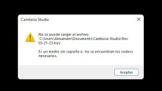 Error de codec en camtasia Solucion