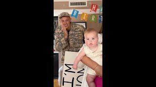 Soldier meets first born son for the first time 