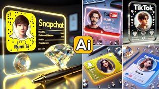 Instagram Trending Profile Glass ID Card Photo Editing | Bing Ai Image Prompts | Bing Image Creator