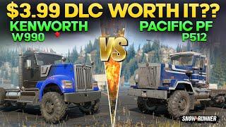 New Update DLC Truck Kenworth W990 VS Pacific P512 PF in SnowRunner worth $3.99? Everything to Know