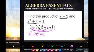 GED® Math: Product is Difference of Cubes (1.MP3, Adv, # 9)