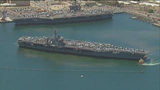 USS Carl Vinson and strike group deploy from San Diego