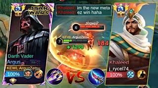 ARGUS VS NEW META KHALEED  COMBO DAMAGE VS NEW ARGUS DAMAGE BUILD - MOBILE LEGENDS