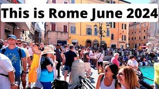 Rome Italy,  Rome walking tour at 6 am, 60/fps, Rome in June 2024, Roma Italia