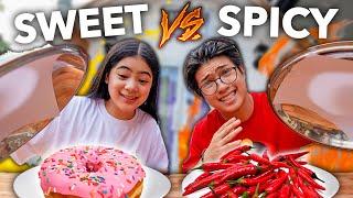 SPICY Vs SWEET Food Challenge!! (Sobrang Anghang!) | Ranz and Niana