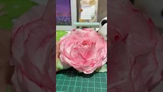 Easy tissue paper rose #diycraft #papercraft #paperflower #artshorts #papercrafttutorial #paperart