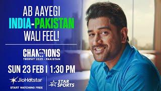 MS Dhoni calls YOU to cheer for  in #INDvPAK!  #ChampionsTrophyOnJioStar SUN 23 FEB, 1:30 PM