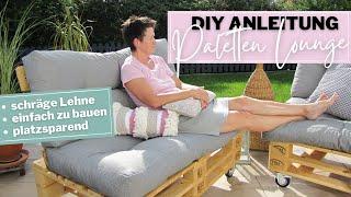 Paletten Sofa mit schräger Rückenlehne selber bauen | DIY Bauanleitung