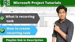 How to create recurring task in ms project
