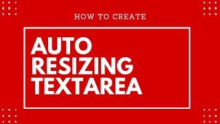 How to create auto resize textarea input with Html & JavaScript