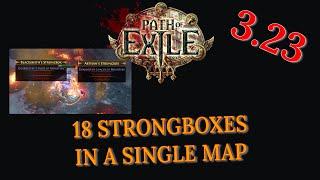 POE 3.23 - More than 18 Strongboxes in a single map for free - Alluring Ambush Challenge