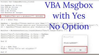 msgbox yes no vba | vba msgbox custom buttons | msgbox vba | #NaveenVBA |