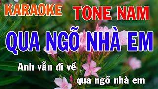 Qua Ngõ Nhà Em Karaoke Tone Nam Nhạc Sống - Phối Mới Dễ Hát - Nhật Nguyễn