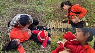 A single mother went into the forest to pick vegetables and unfortunately fell.