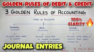 Golden Rules of Accounting with Journal Entries - Debit & Credit - By Saheb Academy