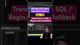 #day39 - What are transactions in SQL | Begin, Commit and Rollback #coding #sql #sqlserver