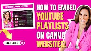 How To Embed YouTube Playlists Onto Canva Websites 2024 | Canva Website Tutorial
