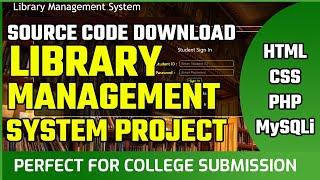 Library Management System Project in PHP | HTML CSS PHP MySQL | E-Library Source Code Free Download