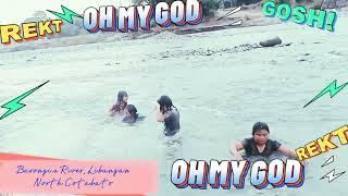 Swimming in the river  with my  friends