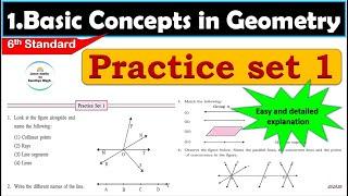 Practice  set 1 | Basic Concepts in Geometry | Chapter 1 | 6th standard | Maths