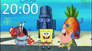 SPONGEBOB 20 MINUTE TIMER with TROPICAL MUSIC & ALARM