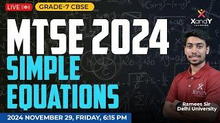 MTSE LIVE | Simple Equations | Maths Talent Search Examination | Class 7 #mtse #surequestions