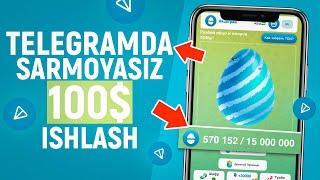 Telegramda Sarmoyasiz 100$ ishlash | Internetda Sarmoyasiz pul ishlash 2024 | Kriptovalyuta ishlash