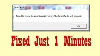 A conexant audio device could not be found | 100% fixed |