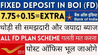 Fixed Deposit In Bank Of India 2024 || Special FD Plan In BOI Latest Interest Rates FD Plans in BOI