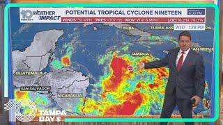 Tracking the Tropics: Potential Tropical Cyclone Nineteen named in the western Caribbean