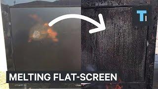 Flat-screen TV melts under a 5,100-degree torch