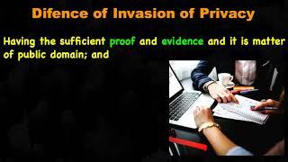 Concept of Invasion of Privacy (Tort Law)