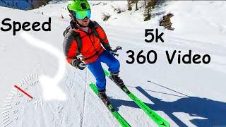 Skiing in 360 - Live Run Stats! 5k with the Insta 360