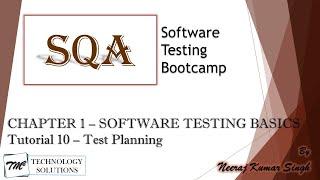 Software Testing Bootcamp | Test Planning | Test Process | Software Testing Tutorials